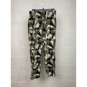 Cuddl‎ Duds Fleece Lounge Pants Bear Camo Print Drawstring Comfy Mens M